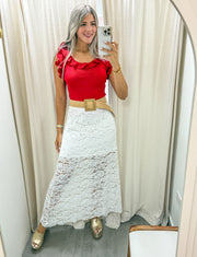 RUFFLE RIBBED KNIT SLEEVELESS BLOUSE
