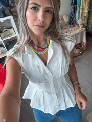 WHITE TAILORED BLOUSE