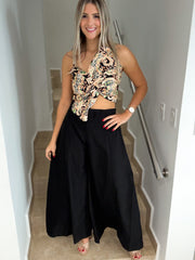 BLACK WIDE LEGGED PALAZZO PANTS