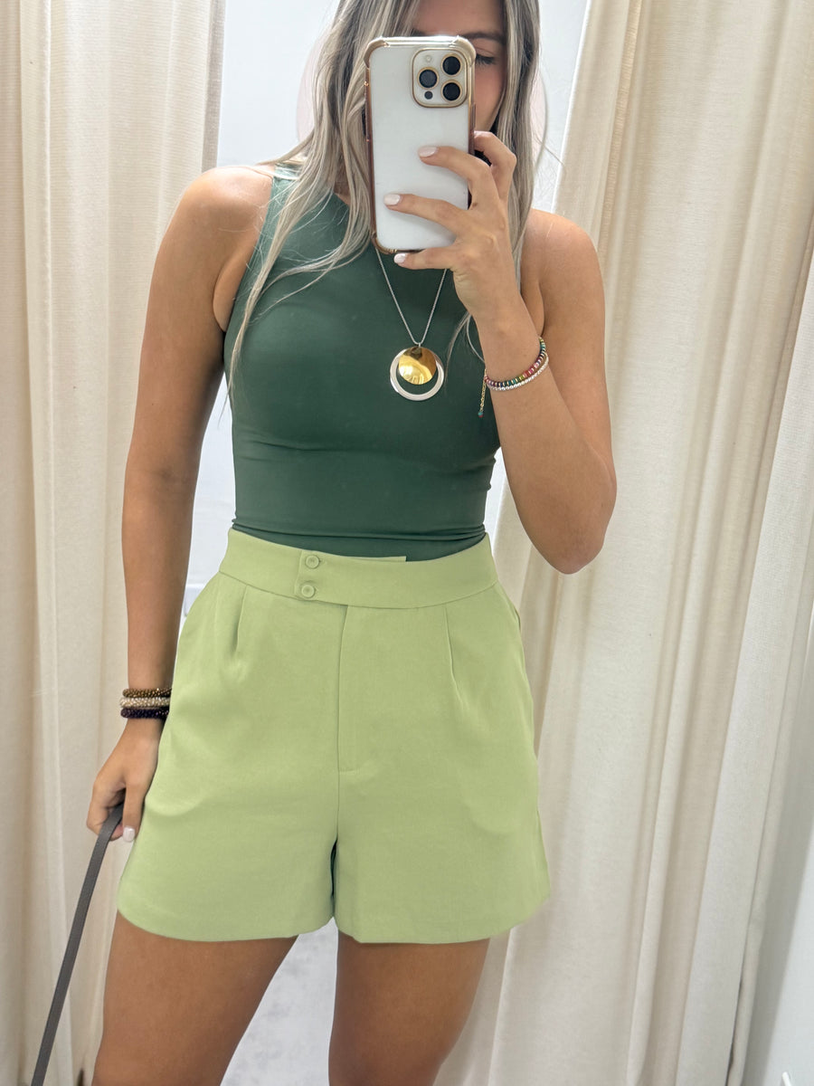 LIGHT OLIVE TAILORED SHORTS