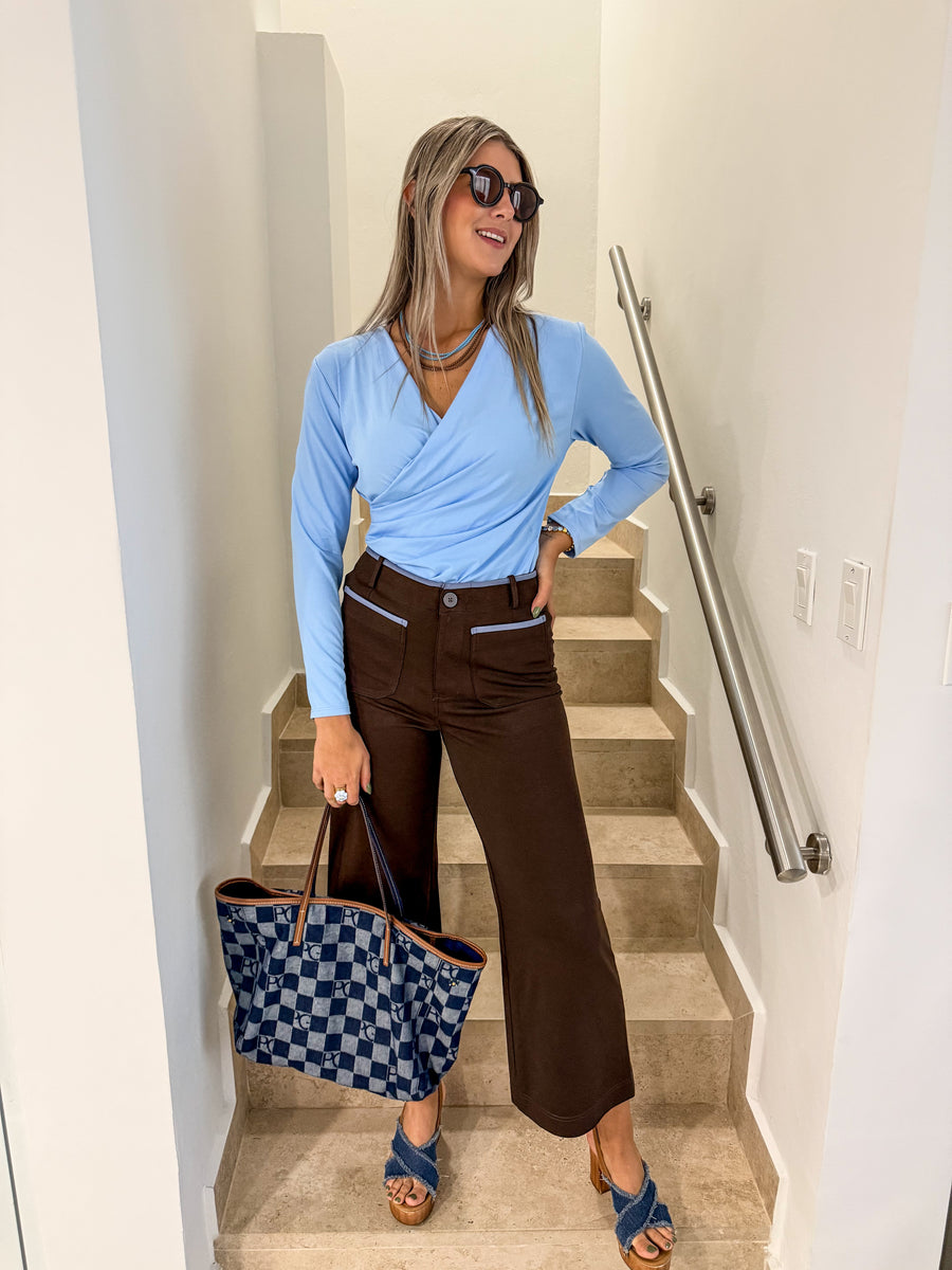 BROWN/BLUE MODAL PANT