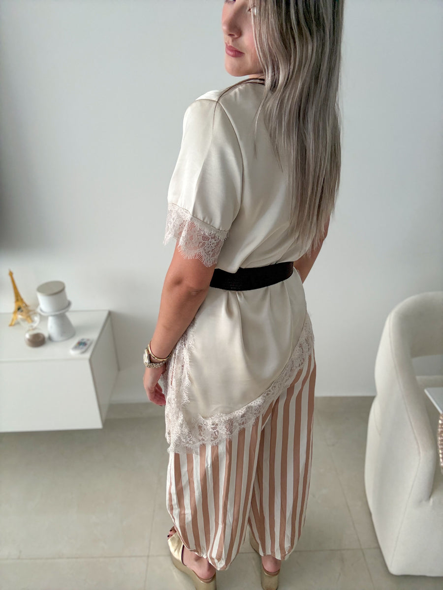 SATIN LACE TOPS