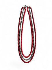 RED & SILVER 3-LAYER NECKLACE COLLAB