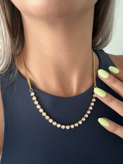 GOLD ZIRCONIA/CUBANA NECKLACE