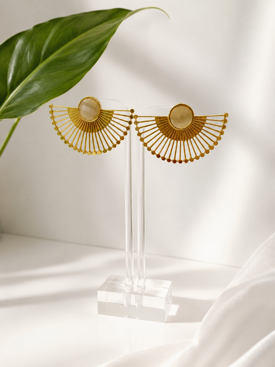 FAN GOLD ELEGANT EARRINGS
