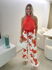 ORANGE PRINTED PANTS