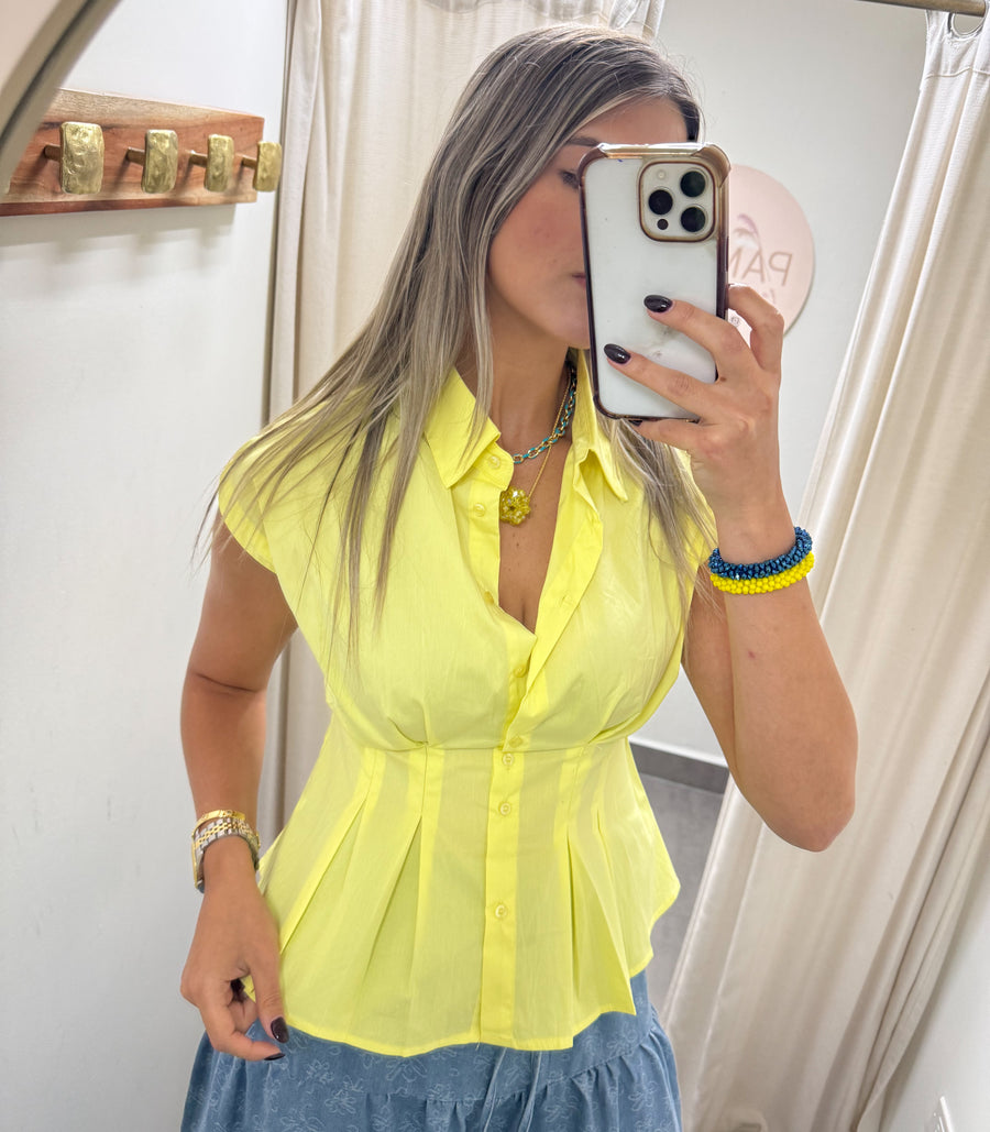 YELLOW TAILORED BLOUSE