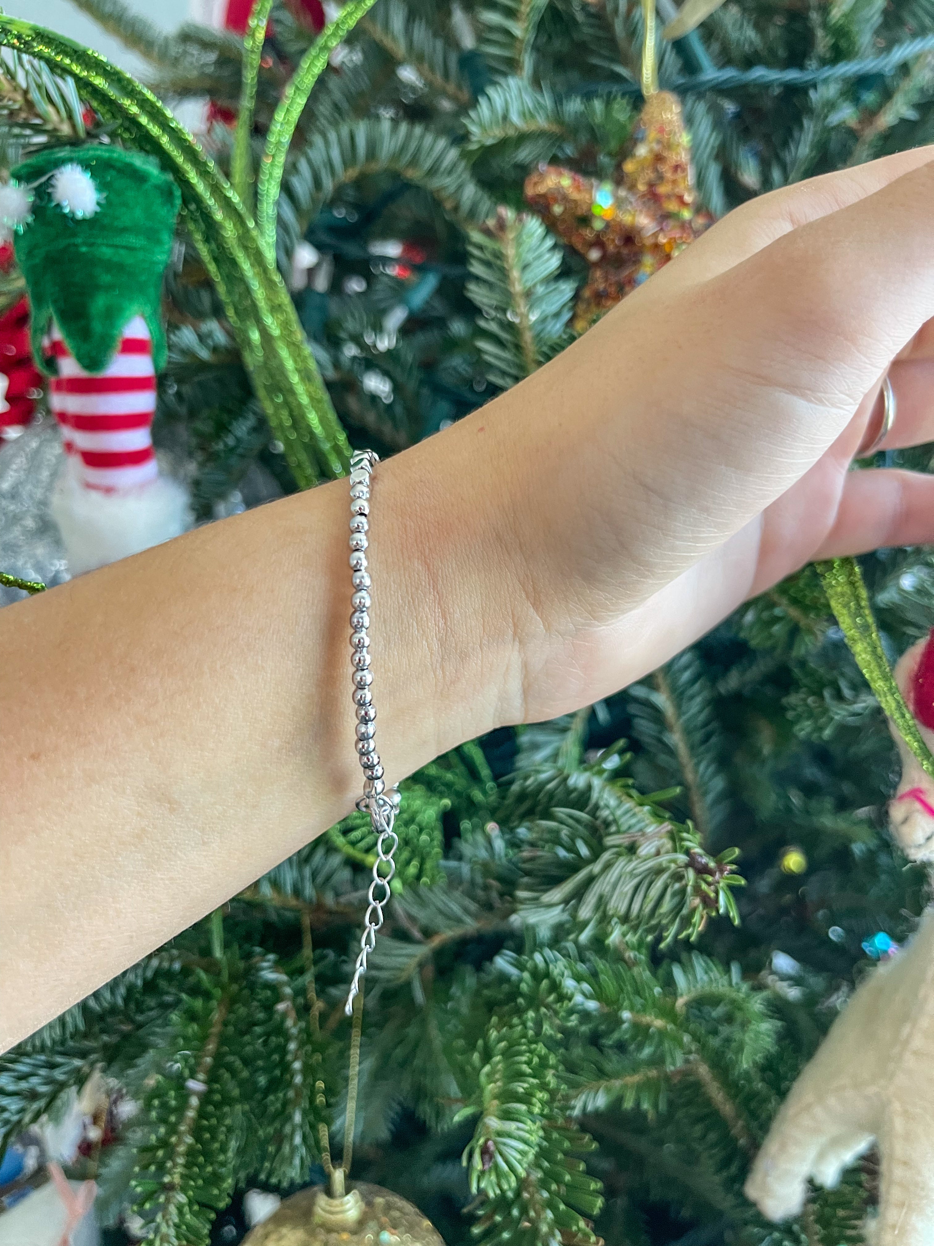 SILVER BEADED BRACELET