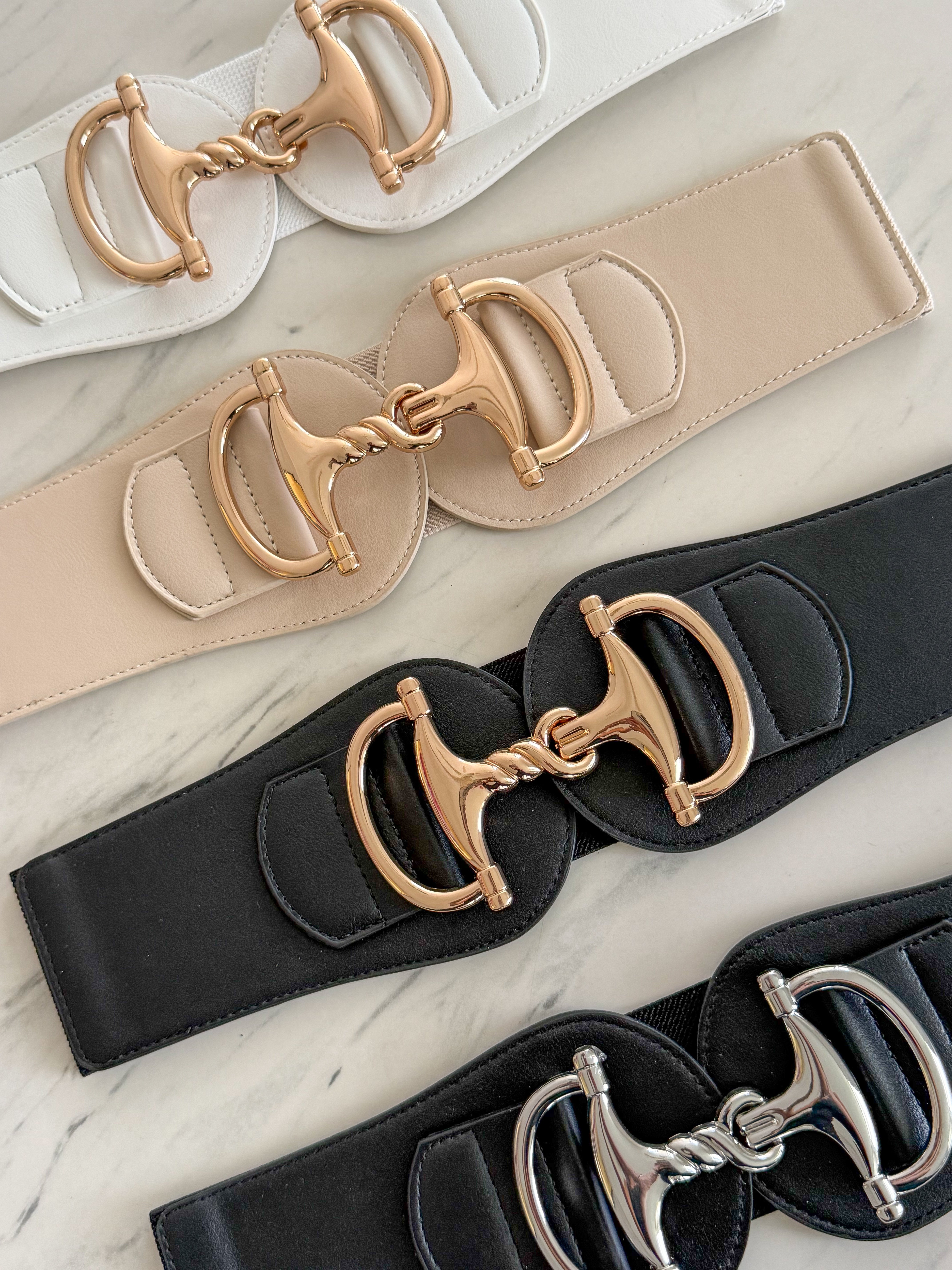HORSE BIT BUCKLE ELASTIC BELTS
