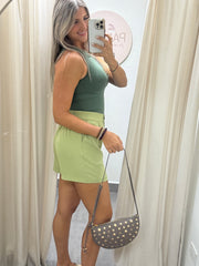 LIGHT OLIVE TAILORED SHORTS