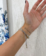 SILVER BEADED STRANDS ADJUSTABLE BRACELET