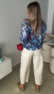 NAVY BLUE STARS KNITTED TOP