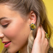 SISI EARRINGS IN AQUA/LEMON