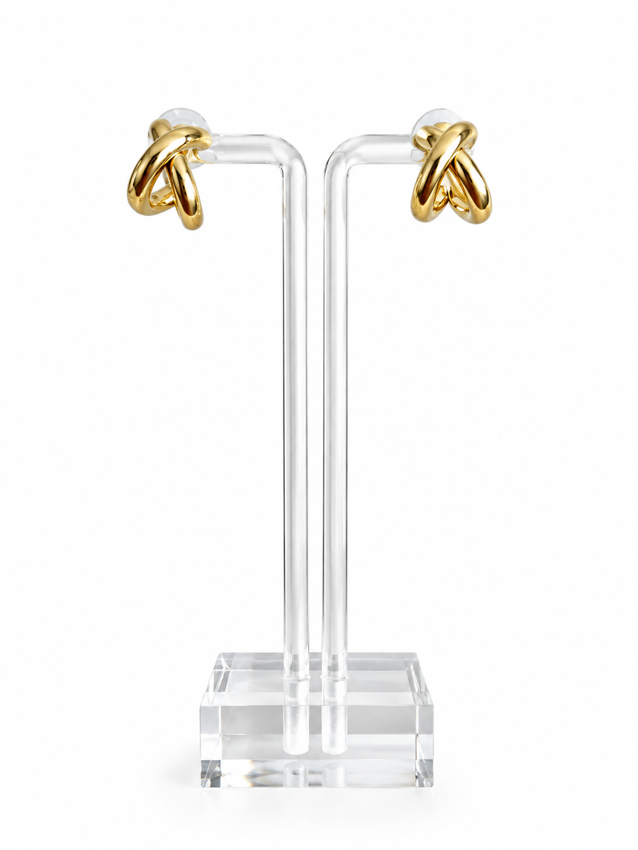 "X" OPEN HOOP EARRINGS