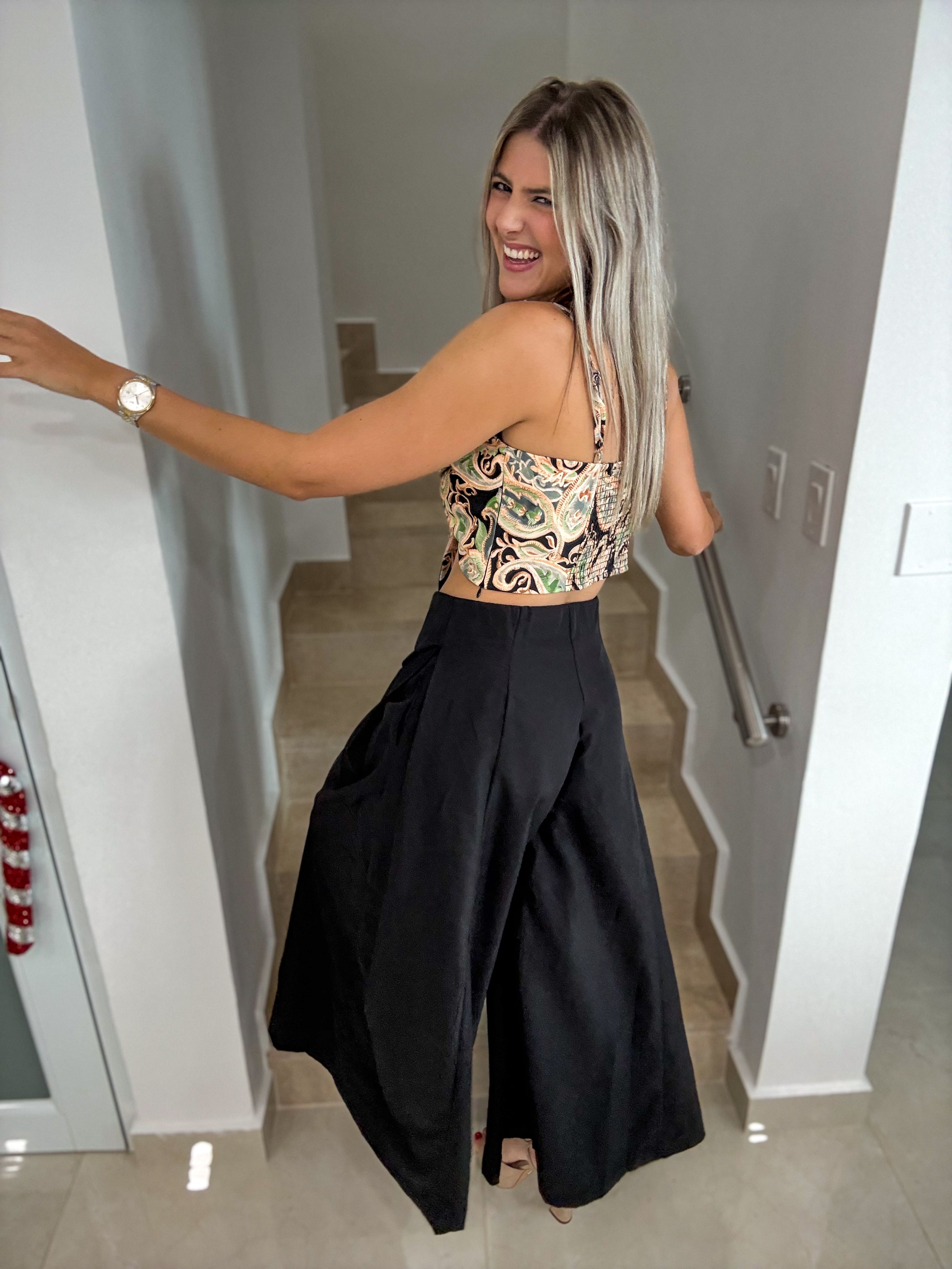 BLACK WIDE LEGGED PALAZZO PANTS