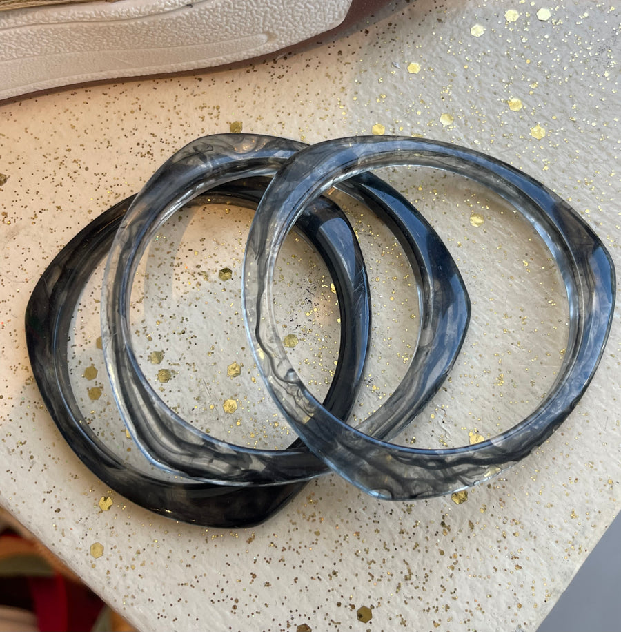 BLACK CLEAR 3PC BANGLE SET