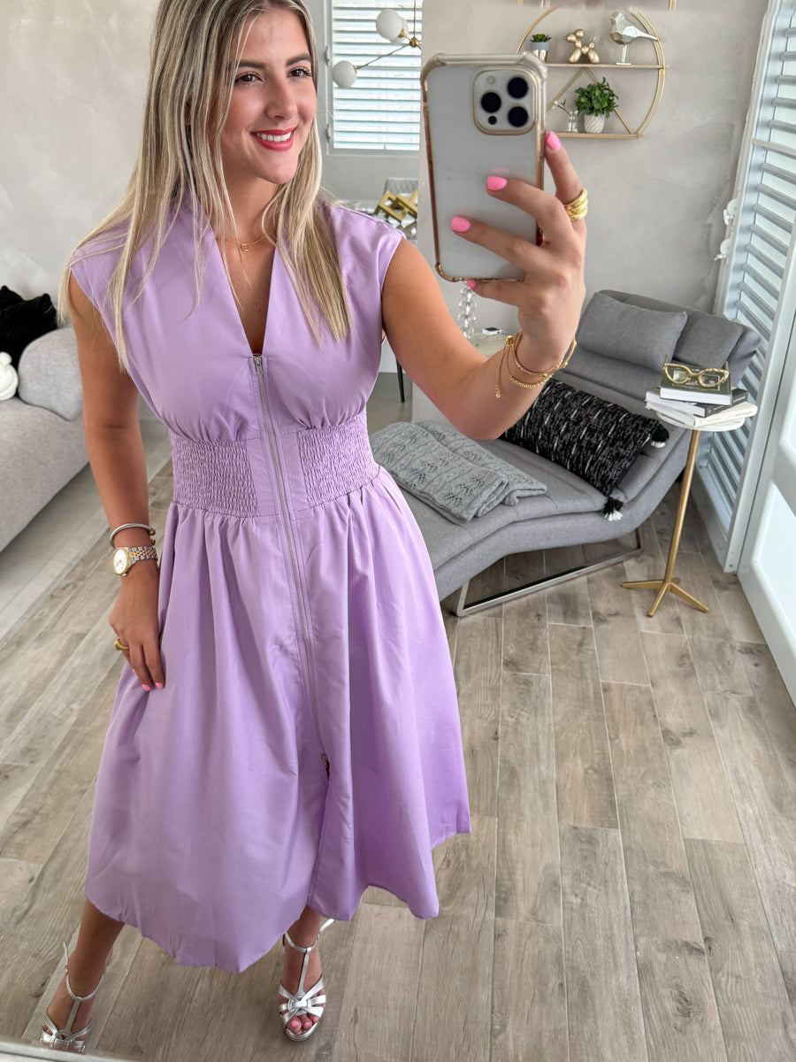LAVENDER ZIPPER DRESS
