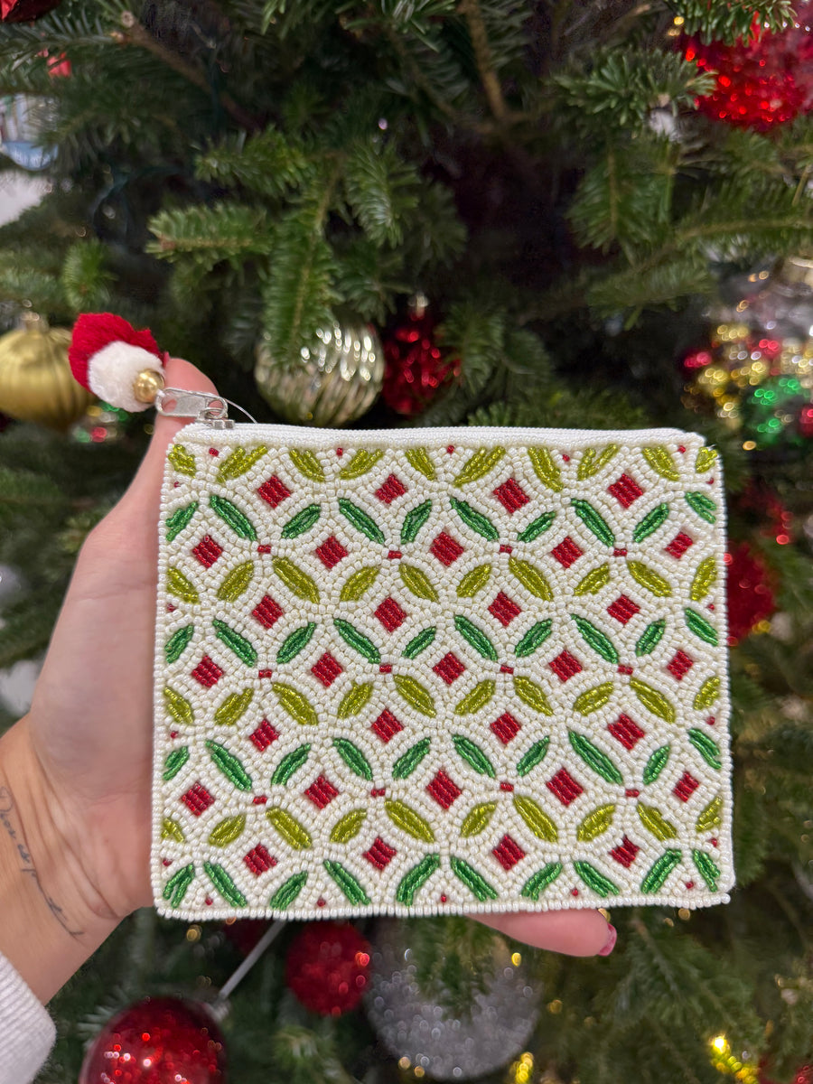 GREEN/RED PATTERN COIN BAG