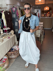 WHITE CARGO SKIRT