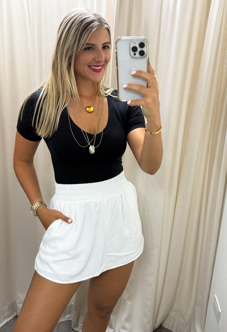 WHITE SKORT