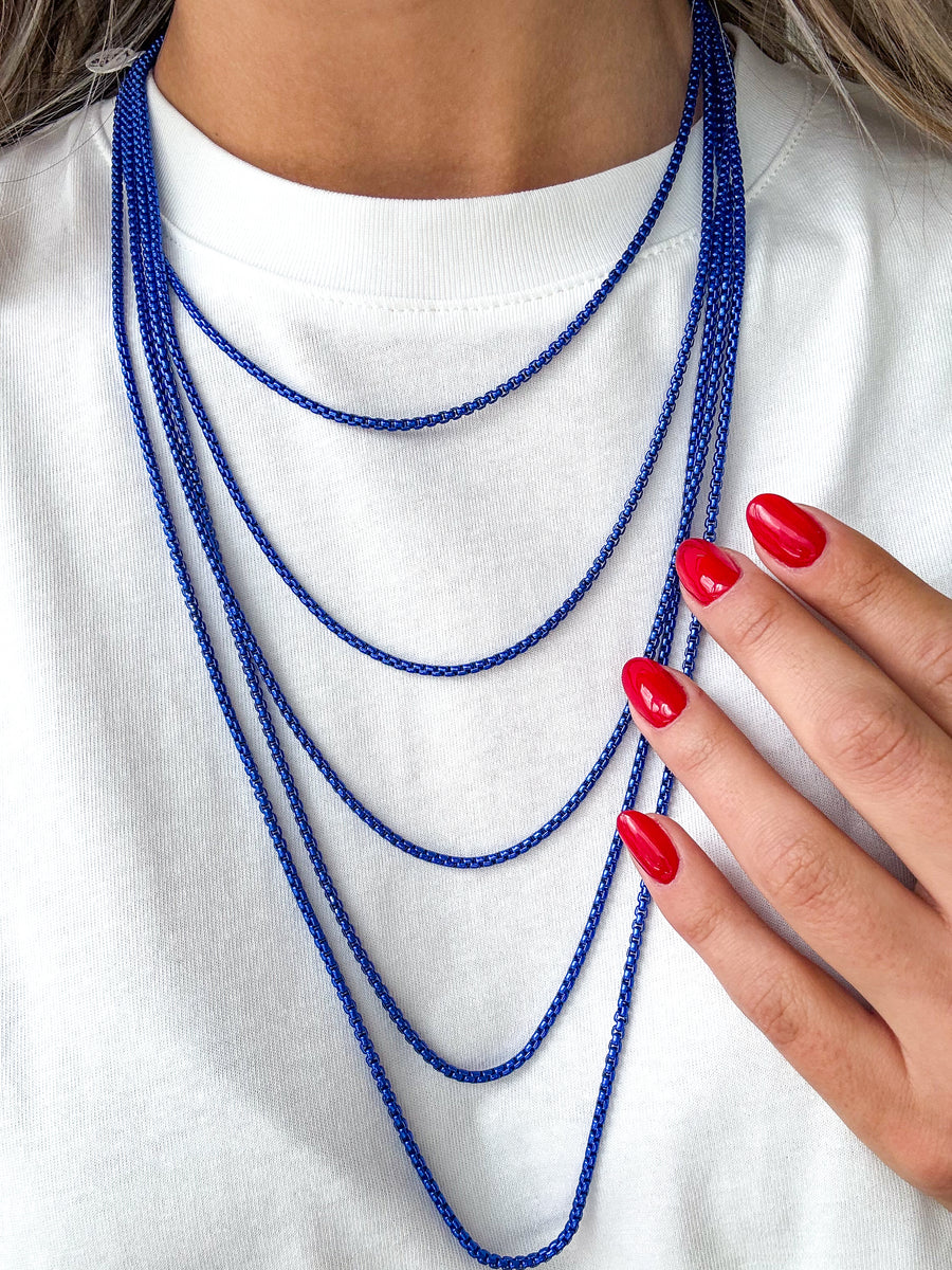 ELECTRIC BLUE LAYERED COLLAB NECKLACE