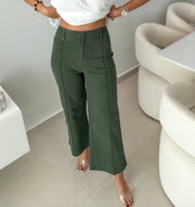 GREEN DENIM STRETCHY PANTS