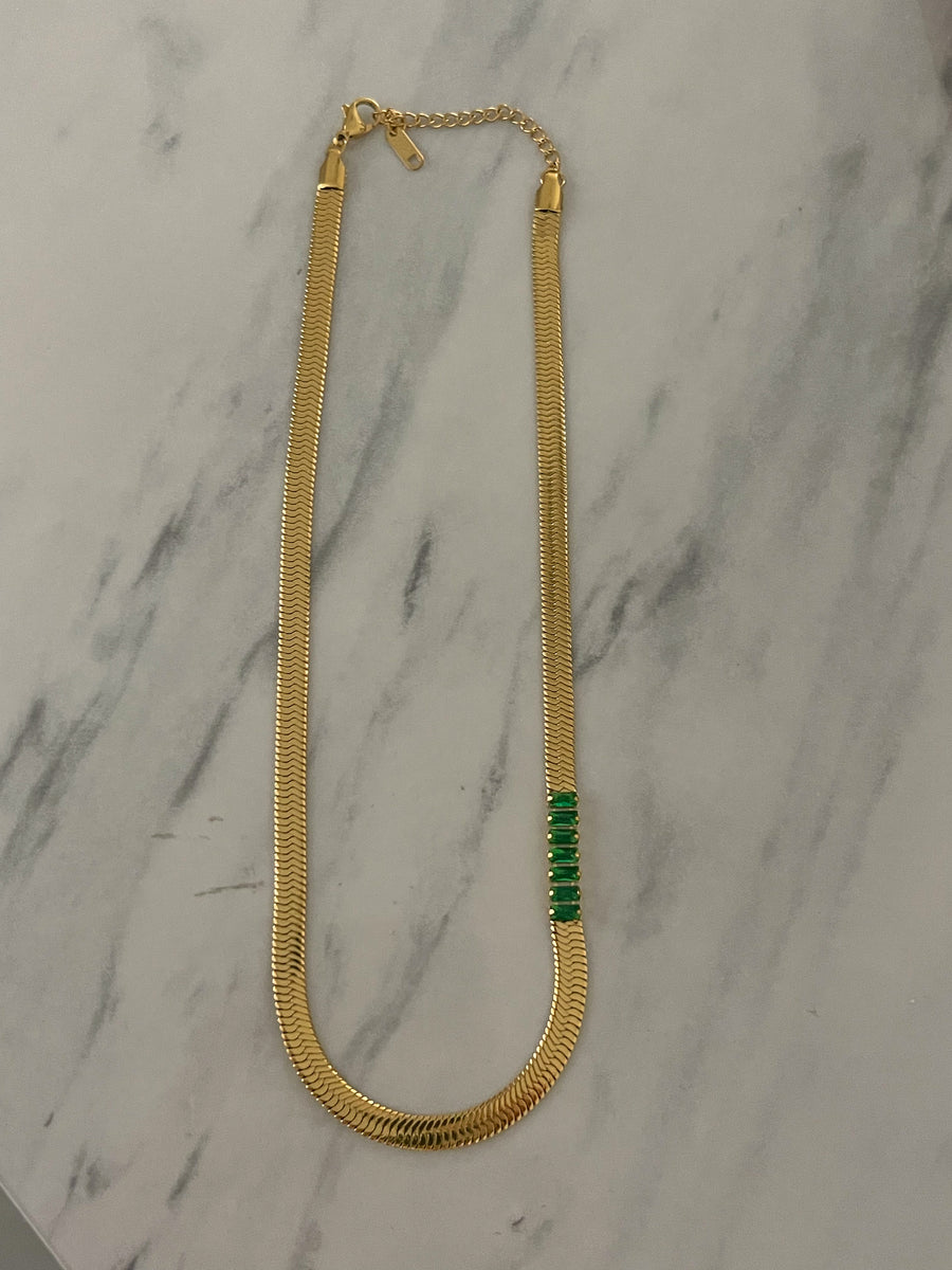 GREEN SNAKE CHAIN NECKLACE