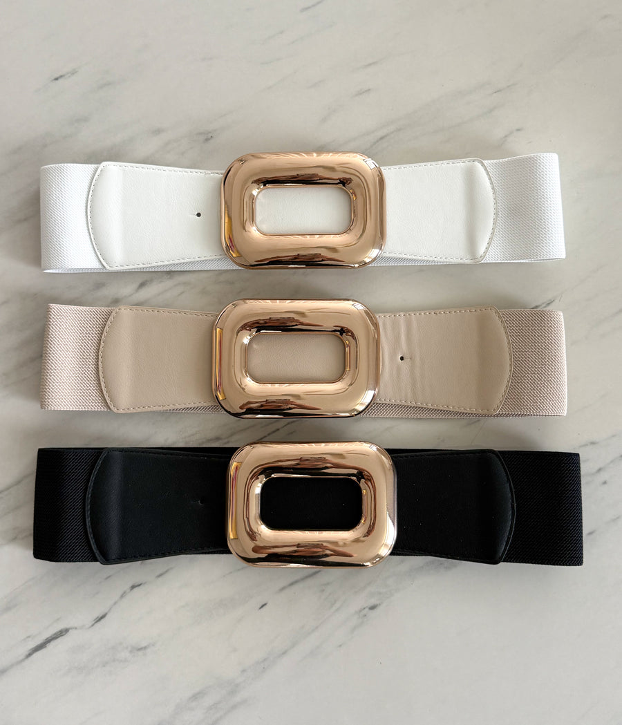 RECTANGULAR BUCKLE ELASTIC BELT