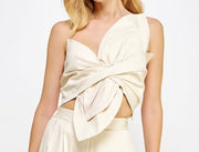 CREAM PETAL CROP TOP