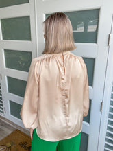 Load image into Gallery viewer, CHAMPAGNE HIGH COLLAR BLOUSE
