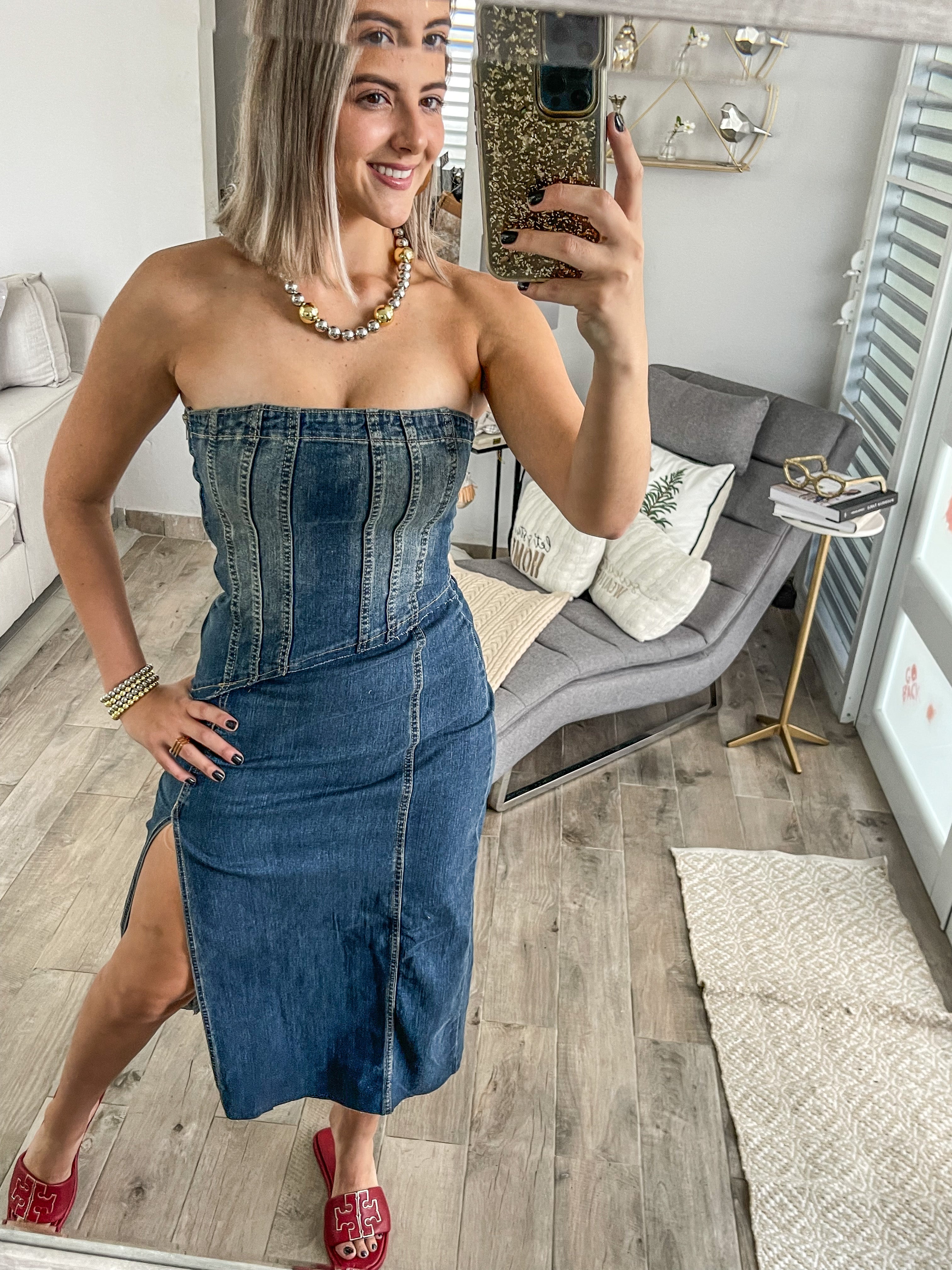 DENIM SLIM DRESS