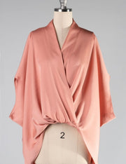PEACH SATIN TUNIC BLOUSE