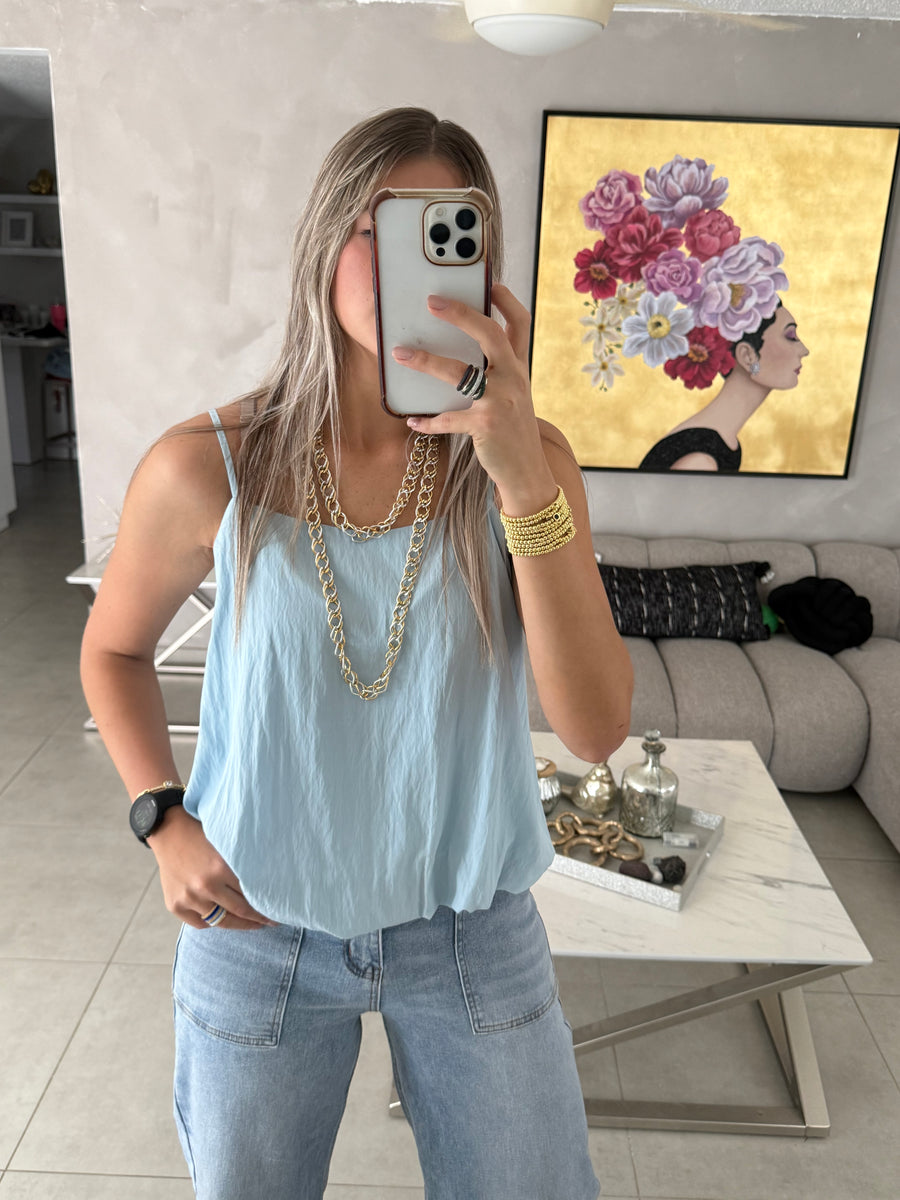 BLUE BUBBLE CAMI TOP