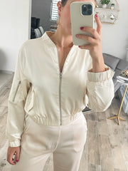PEARL SATIN BOMBER JACKET