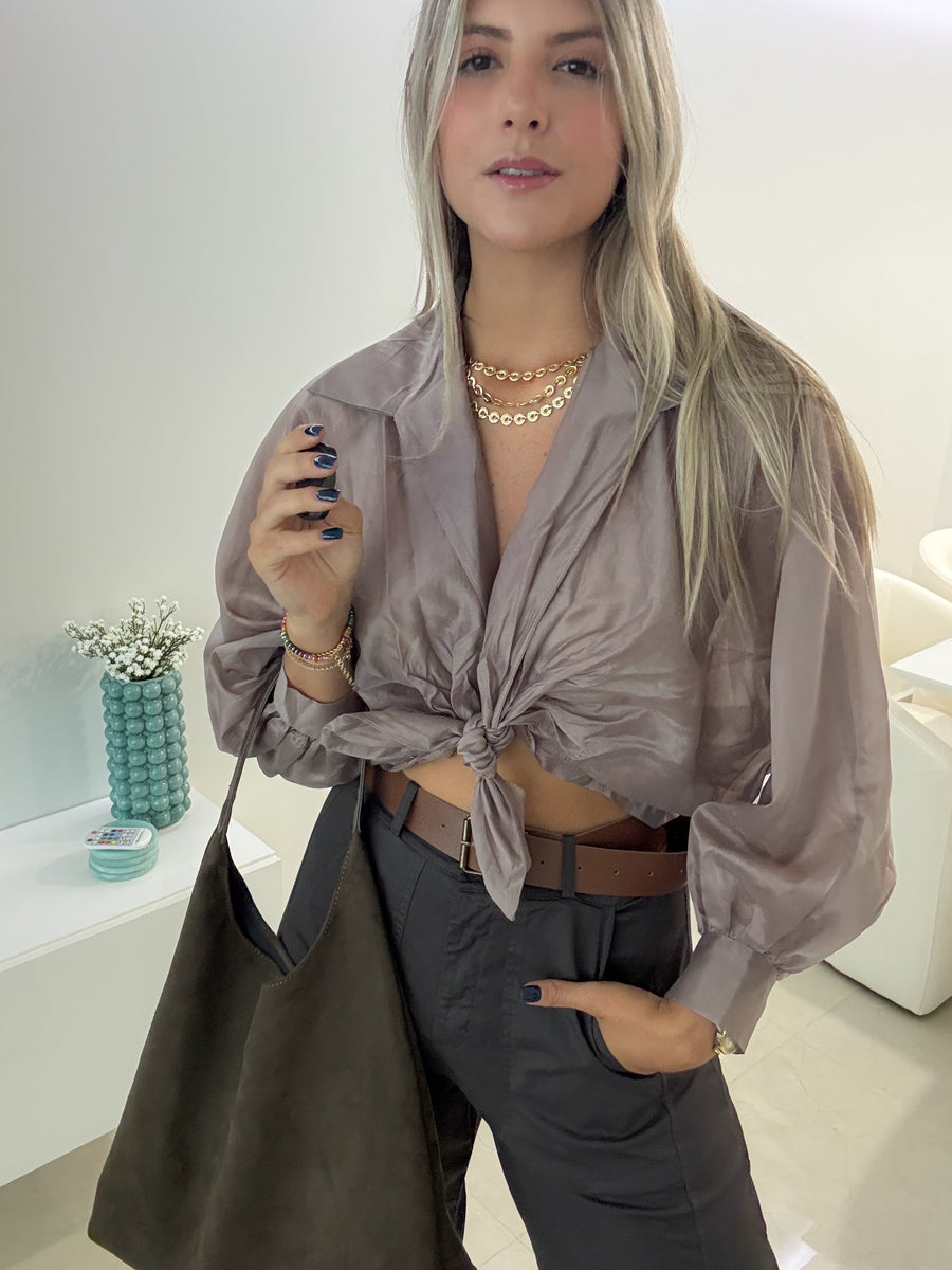 SHEER KNOT BLOUSE