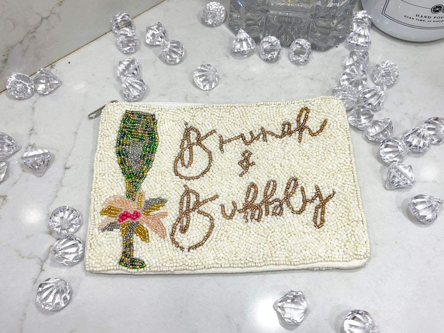 BRUNCH & BUBBLY SEED BEEDED PURSE