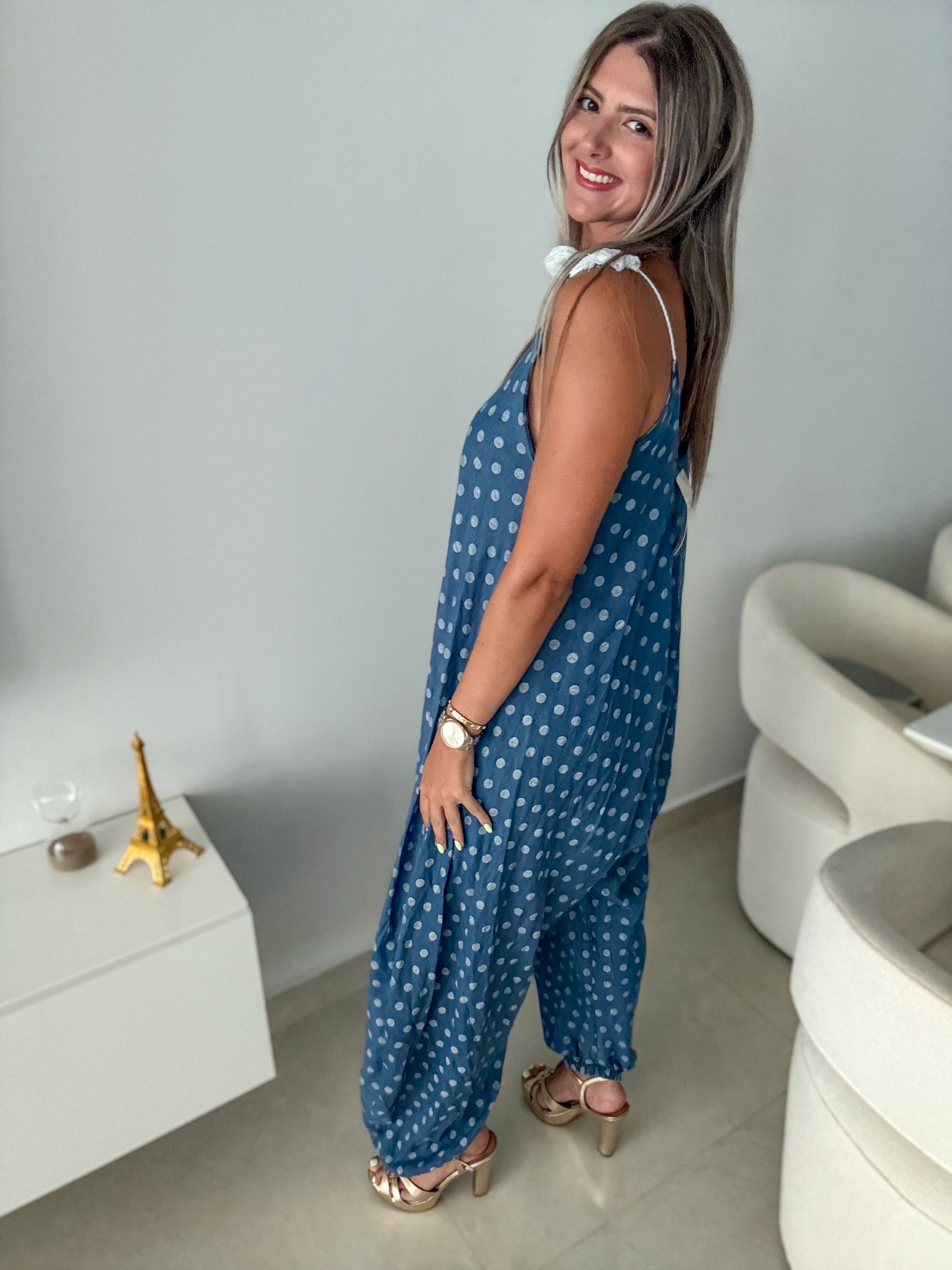 POLKA DOT TENCEL JUMPSUIT
