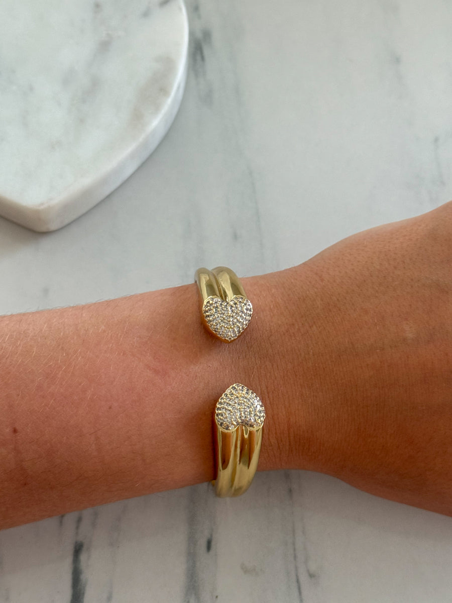 HEART RHINESTONE BANGLE
