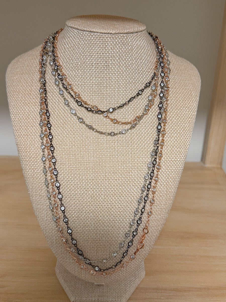 CUBIC ZIRCONIA 4MM 36" NECKLACE