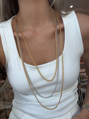 THIN TWO TONE LONG NECKLACE COLLAB (2 STYLES)