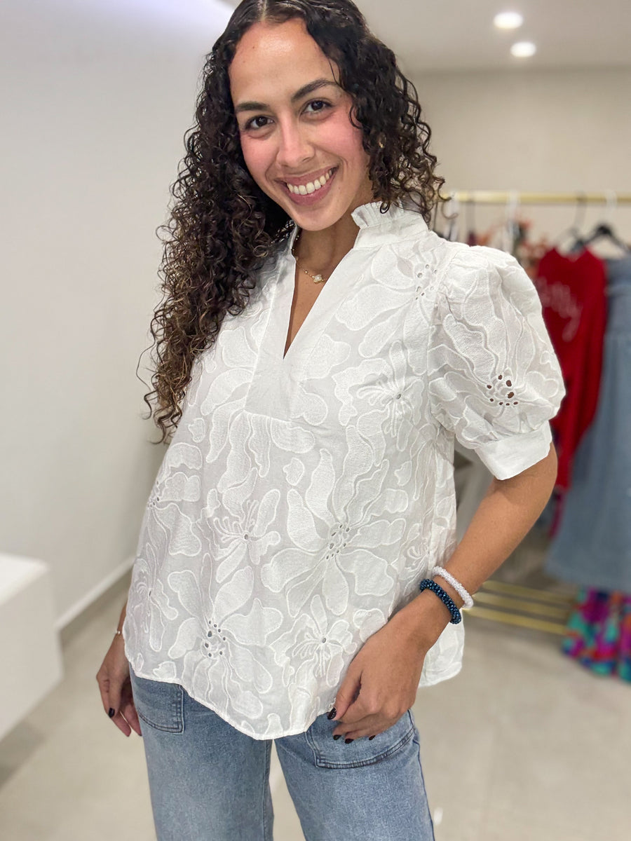 WHITE EMBROIDED BLOUSE