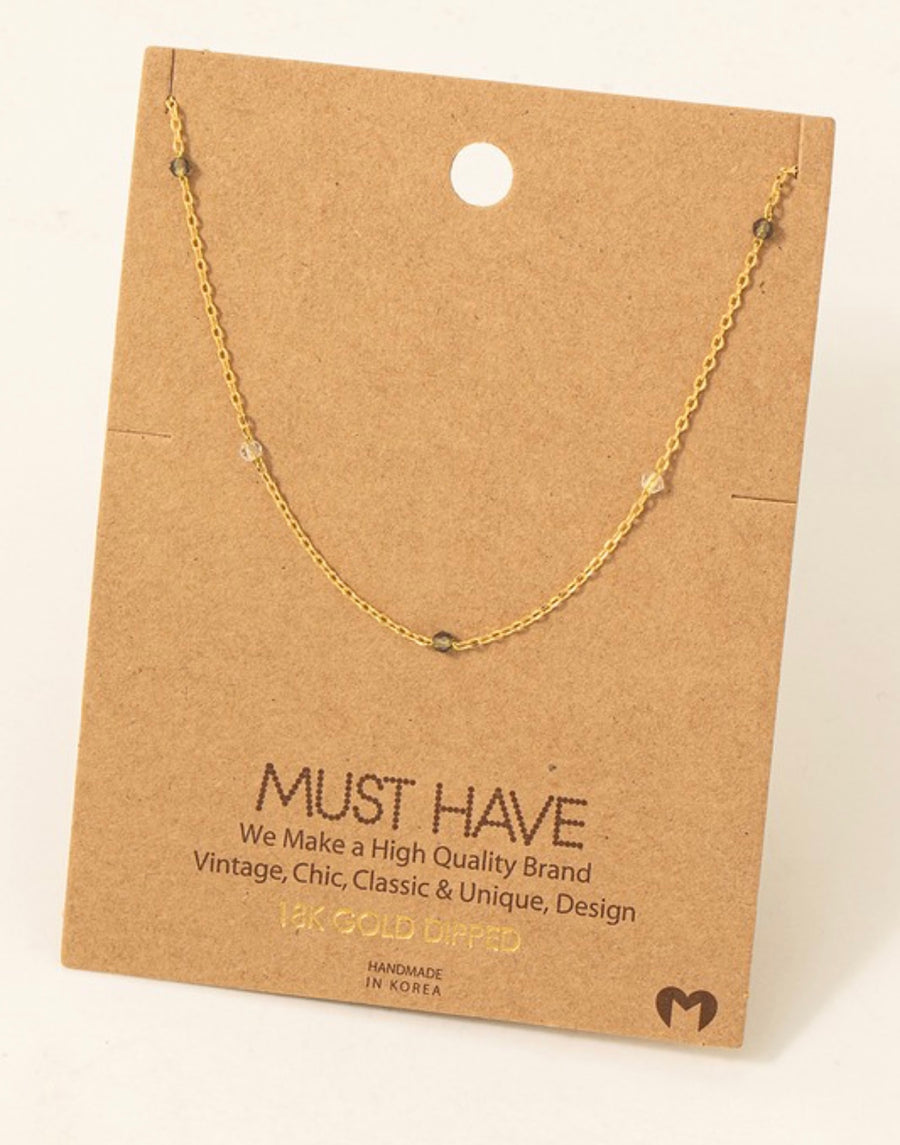 GOLD BROWN CRYSTAL NECKLACE
