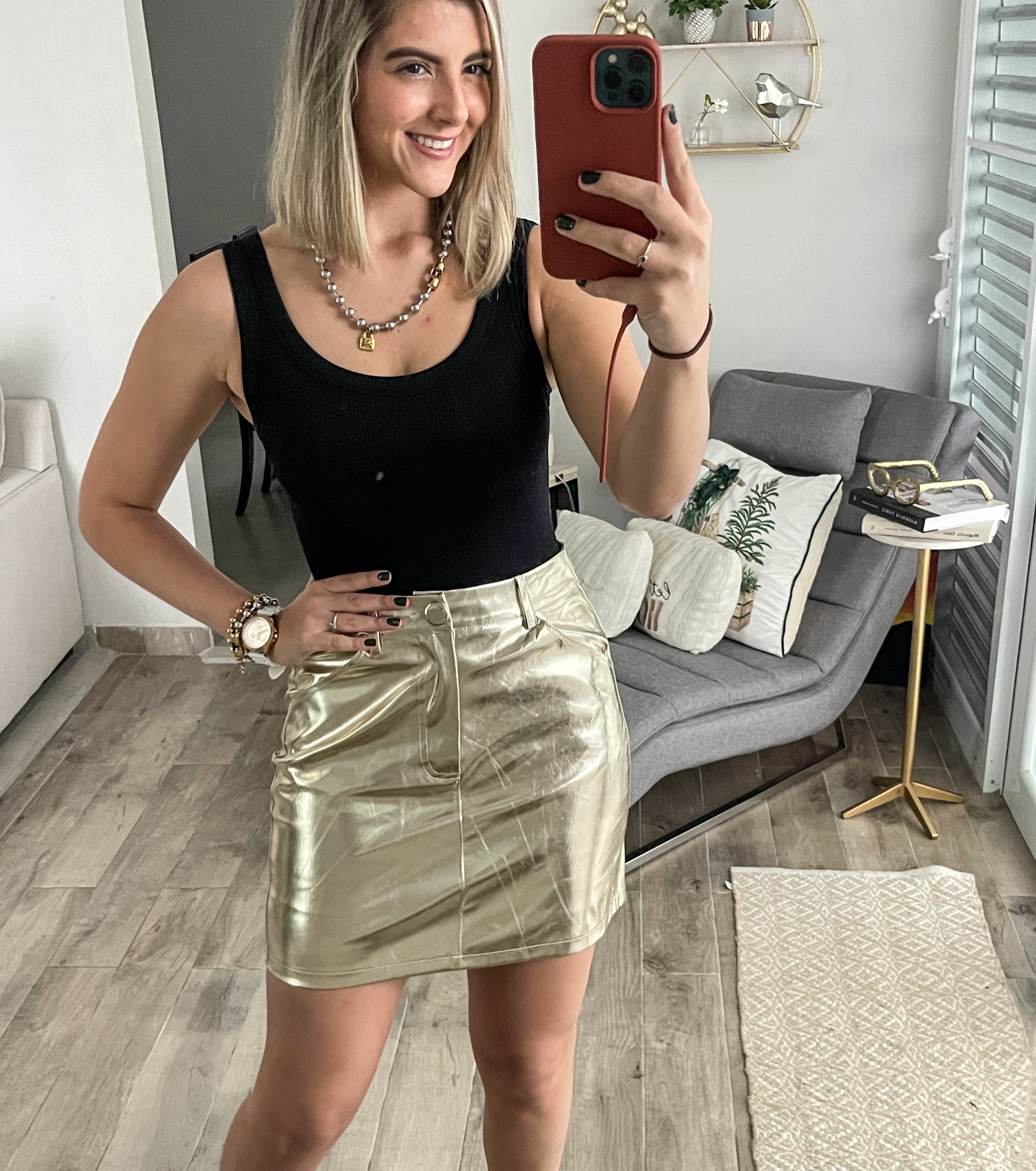 GOLD METALLIC SKIRT