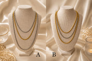 THIN TWO TONE 3-LAYERED NECKLACE COLLAB