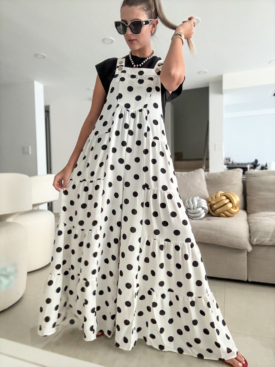 POLKA DOT OVERALL JUMPSUIT