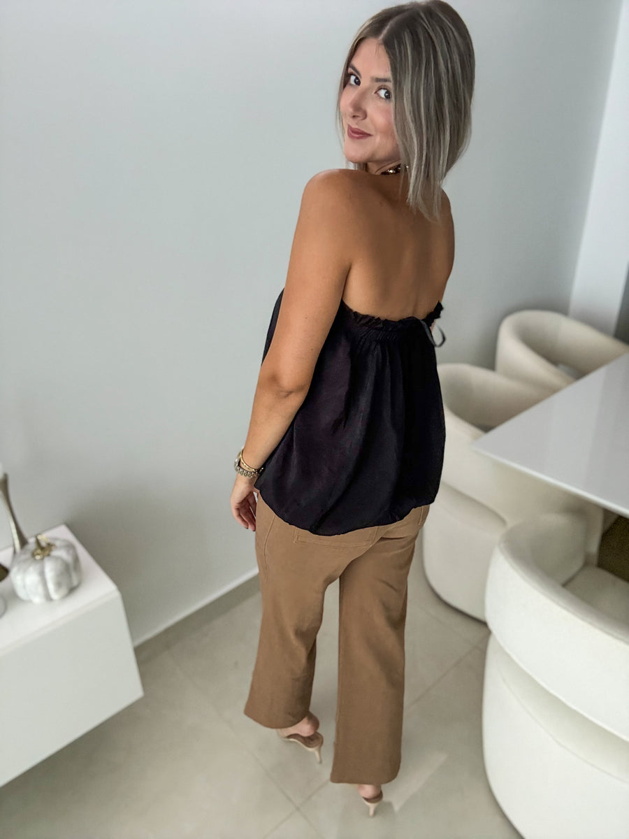 CAMEL DENIM STRETCHY PANTS