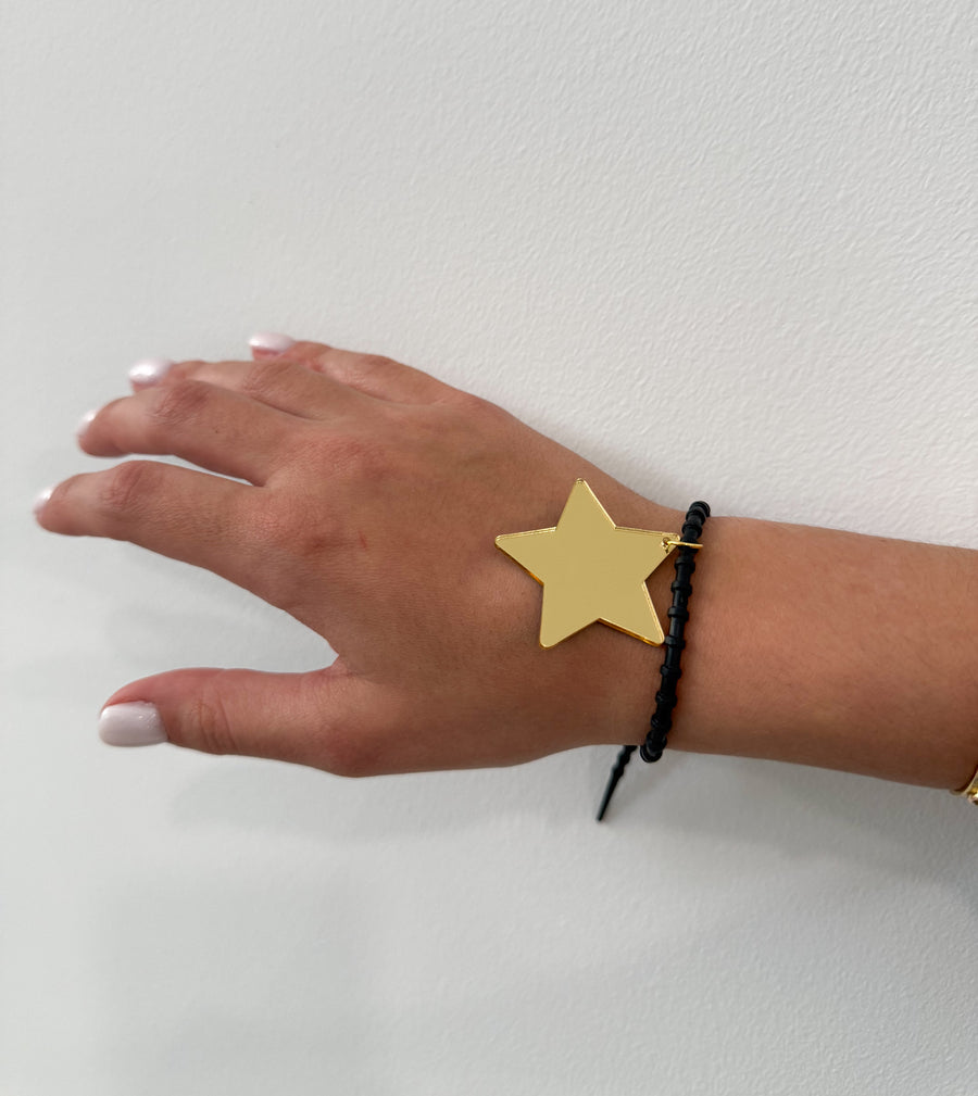 BLACK STAR SILICONE ADJUSTABLE BRACELET