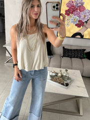 TAUPE BUBBLE CAMI TOP