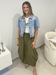 OLIVE CARGO SKIRT