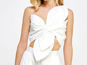 IVORY PETAL CROP TOP